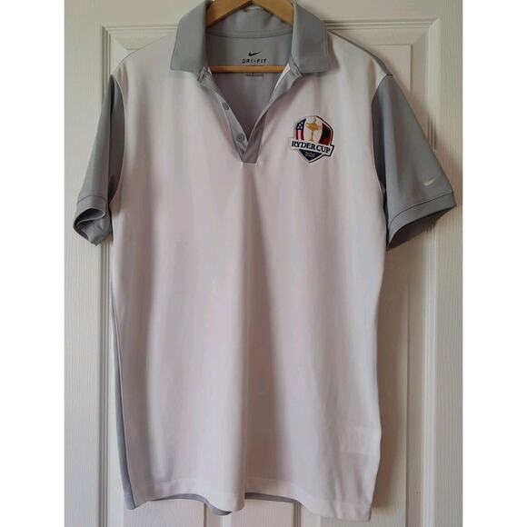 Men's Nike Dri-Fit Golf Shirt 2020 Ryder Cup Gray & White Polo - Medium - Picture 1 of 7